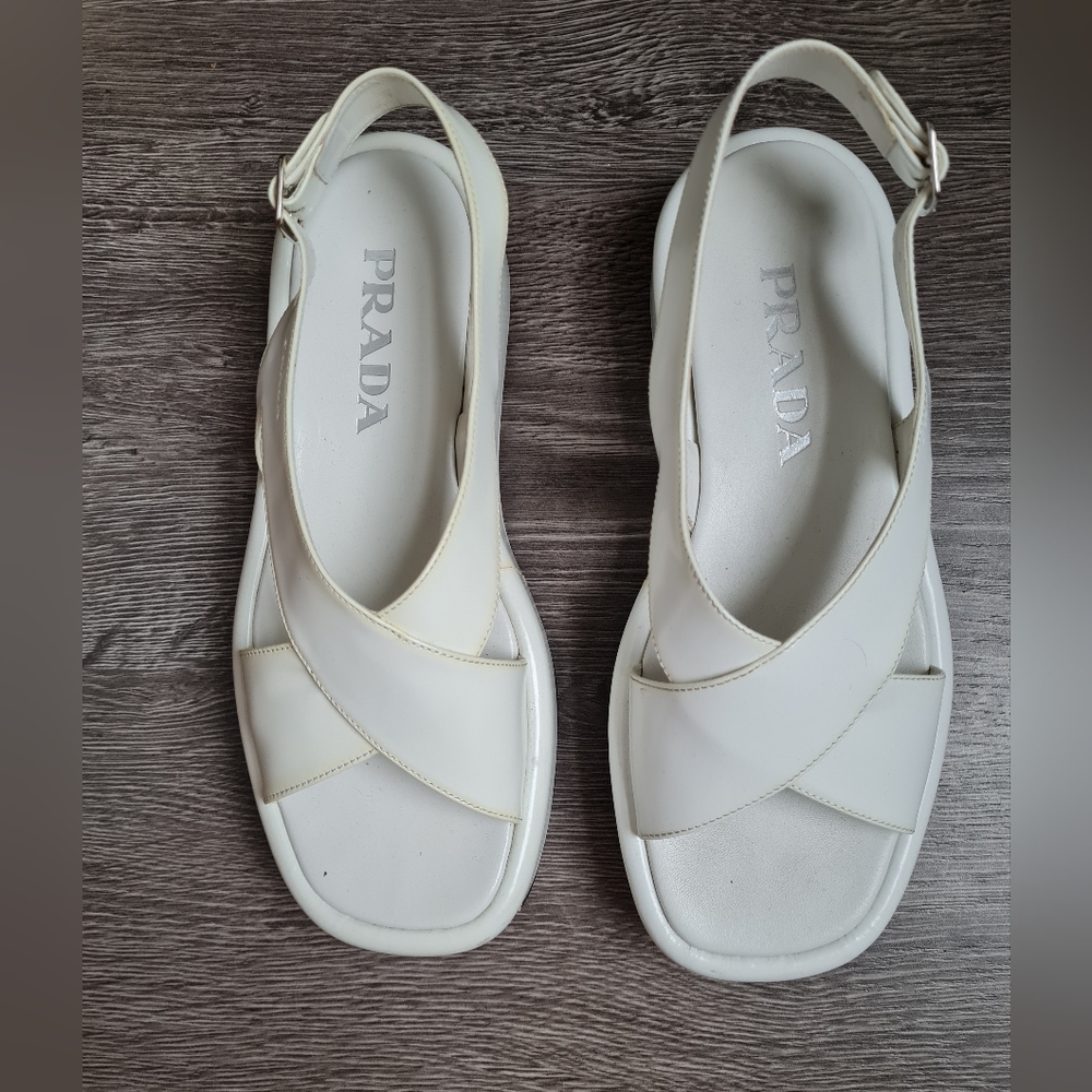 Prada Platform Crossover Sandals - image 1